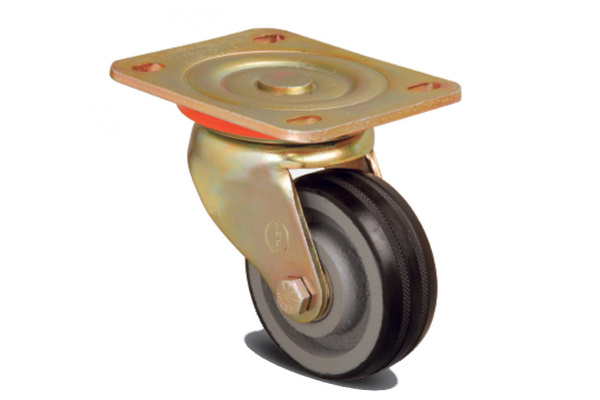 Колесо большегрузное обрезиненное поворотное 125 мм MFK-TORG ED01-VBR-125