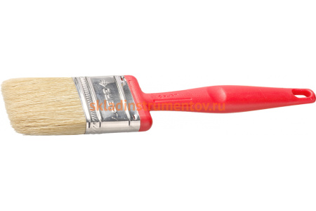 Плоская кисть Зубр БСГ-50 с быстросъемной головой натуральная щетина пластмассовая ручка 63 мм 4-01050-063