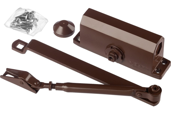 Дверной доводчик ЗУБР ПРОФЕССИОНАЛ для дверей массой до 40 кг, цвет коричневый 37912-50