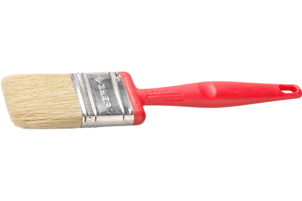 Плоская кисть Зубр БСГ-50 с быстросъемной головой натуральная щетина пластмассовая ручка 63 мм 4-01050-063