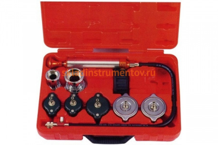 Набор для проверки герметичности радиатора, системы охлаждения ДВС, 9шт FORCE 908G2