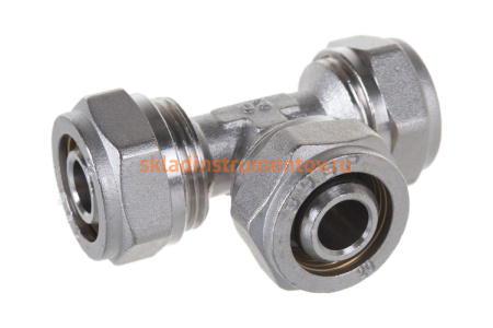 Тройник соединительный (20х20х20 мм; 2 мм; цанга-цанга) для трубопровода Зубр 51403-20