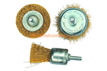 Набор щеток-крацовок со шпилькой для дрели, 3 шт. РемоКолор 45-5-002