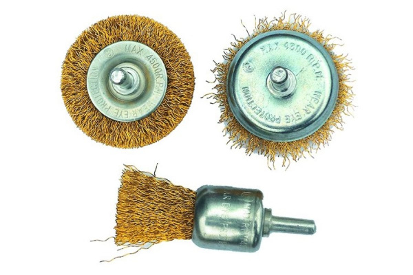 Набор щеток-крацовок со шпилькой для дрели, 3 шт. РемоКолор 45-5-002