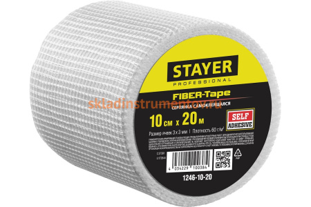 Самоклеящаяся серпянка STAYER FIBER-Tape 10 см х 20м, Professional 1246-10-20