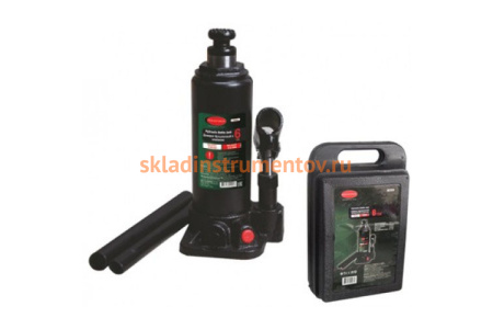 Домкрат ROCKFORCE гидравлический бутылочный с клапаном 6т высподъема 216-413мм RF-T90604S