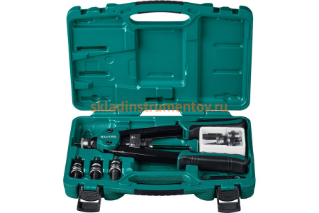 Резьбовой двуручный заклепочник Kraftool NUT-12 в кейсе, для резьбовых заклепок М3-М12 31183