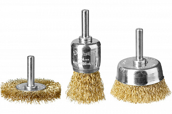 Набор щеток (3 шт; 0.3 мм витая стальная латунированная; 24/50/50мм) для дрели ЗУБР 3530-H3_z02