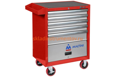 Набор инструментов СТАНДАРТ 186 предметов МАСТАК 52-05186R в красной тележке