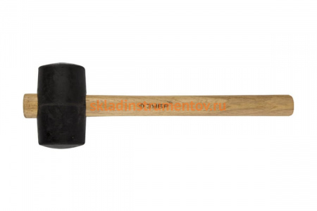 Резиновая черная киянка с деревянной ручкой 230г Зубр МАСТЕР 2050-40_z01