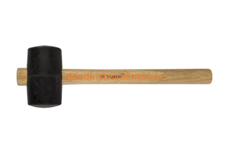 Резиновая черная киянка с деревянной ручкой 230г Зубр МАСТЕР 2050-40_z01