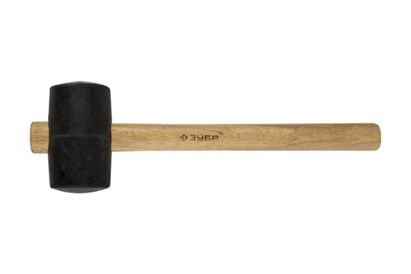 Резиновая черная киянка с деревянной ручкой 230г Зубр МАСТЕР 2050-40_z01