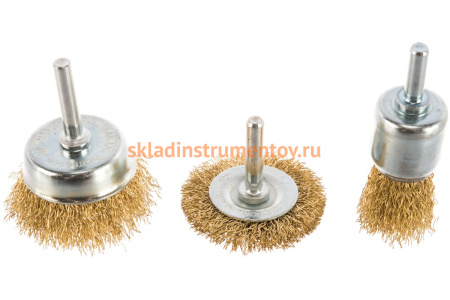 Набор кордщеток (3 шт; 25/50/50 мм) для дрели ПРАКТИКА 773-491