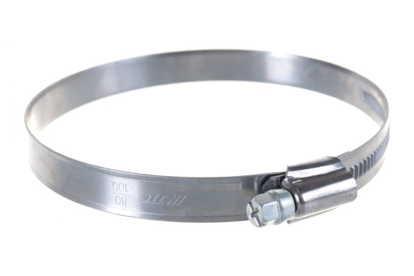 Червячный хомут JTC 80-100мм, нержавеющая сталь, ширина ленты 12мм ZN100