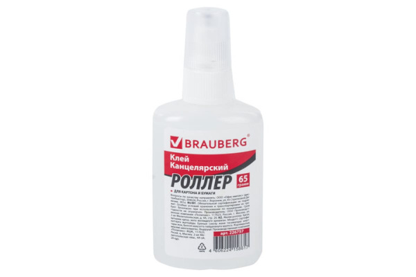 Клей-роллер BRAUBERG канцелярский для бумаги, картона, 65 г 226757