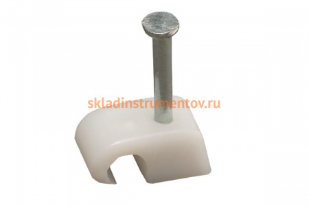 Круглая скоба с гвоздем Зубр для крепления кабеля 5мм, 50шт 45111-05