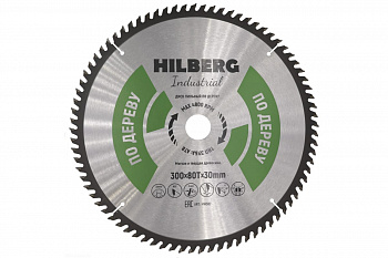 Диск пильный Industrial Дерево (300x30 мм; 80Т) Hilberg HW302