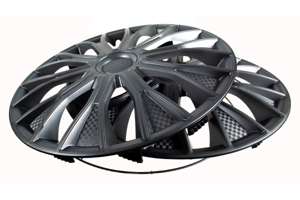 Колесные колпаки Airline 14" Волтек, серебристый, карбон, 2 шт. AWCC-14-14