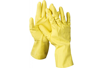 Латексные перчатки DEXX х/б напыление, рифлёные, S 11201-S