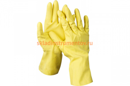 Латексные перчатки DEXX х/б напыление, рифлёные, S 11201-S