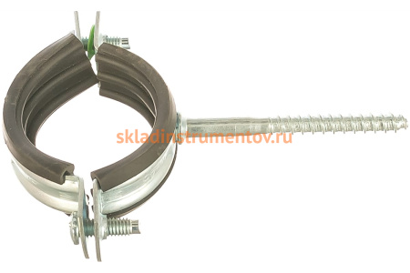 Трубный оцинкованный хомут Зубр с шурупом, 1 1/4 37854-40-46-1