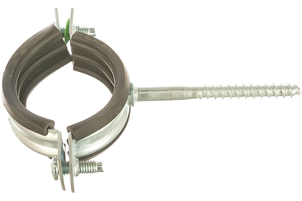 Трубный оцинкованный хомут Зубр с шурупом, 1 1/4 37854-40-46-1