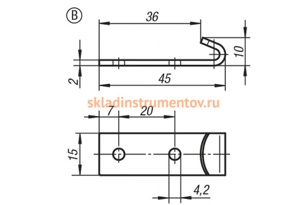 Накидная защелка со скобой KIPP K0044.2350741.9242451