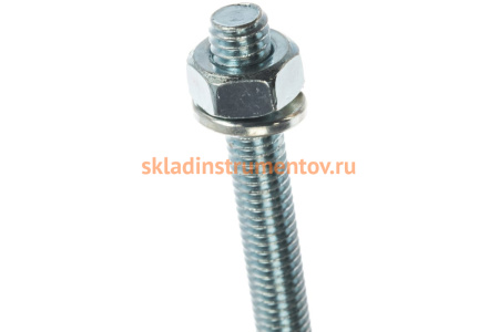 Болт с шестигранной головкой в комплекте с гайкой, шайбой, шайбой пружинной, ЗУБР, МАСТЕР, 303436-06-070