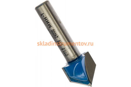 Фреза пазовая галтельная V-образная ПРОФЕССИНАЛ (15.8х16х48 мм; 90 градусов; хвостовик 8 мм) Зубр 28752-15.8