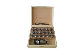 Патрон цанговый NT30-ER32, хвостовик конус 7:24, DIN2080, с набором цанг 18шт. 3-20мм GRIFF 020631