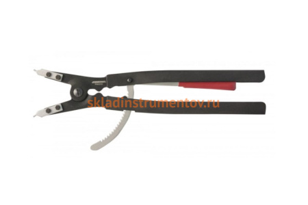 Щипцы для высокопрочных стопорных колец диаметрами 165-300 мм и отверстиями 4.5-5.5 мм загнутый разжим Jonnesway P9920CS 49250