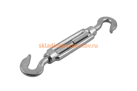 Талреп ЗУБР DIN 1480, крюк-крюк, М10, кованая натяжная муфта, оцинкованный 304366-10 Талреп ЗУБР DIN 1480, крюк-крюк, М10, кованая натяжная муфта, оцинкованный 304366-10