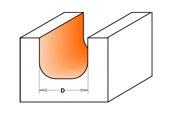 Фреза пазовая галтельная (31.7x16 мм; R 6.4 мм; S 12 мм) по дереву CMT 951.502.11