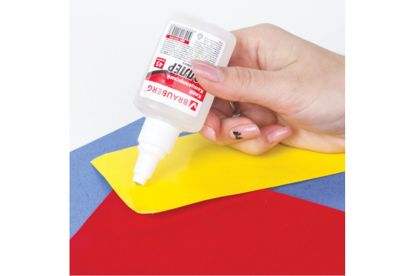 Клей-роллер BRAUBERG канцелярский для бумаги, картона, 45 г 225208