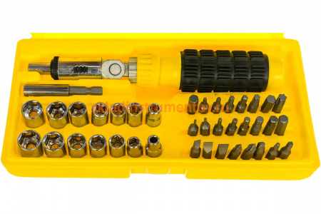 Реверсивная отвертка с торцевыми головками и битами, 41 предмет STAYER 2555-H41