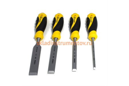 Набор из 4 плоских стамесок с ручкой NAREX SUPER 2009 LINE PROFI 6, 12, 20, 26 мм 860600