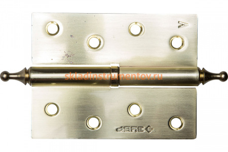 Дверная разъемная петля Зубр Эксперт 1 подшипник цвет матовая латунь SB левая с крепежом 100x75x2.5 мм 2 шт. 37605-100-3L