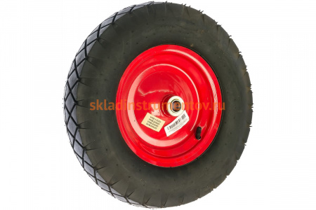 Колесо пневматическое 4.00-8 (390 мм; втулка 95 мм; подшипник 20 мм) для тачек WB 120D, WB 200D, WB 300D Tsunami D0KB8A4AIR40002