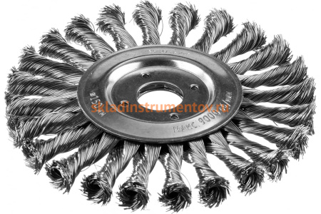 Щетка дисковая (150х22 мм; плетеные пучки стальной проволоки 0.5 мм) ЗУБР 35190-150_z02