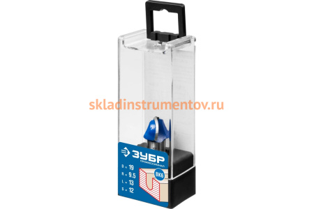 Фреза пазовая галтельная ПРОФЕССИОНАЛ (19х13х48 мм; R9.5 мм; хвостовик 12 мм) Зубр 28751-19-13