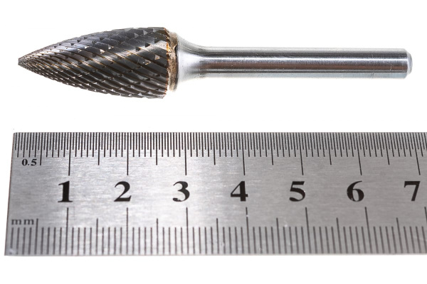 Бор-фреза форма G парабола с заостренной головой (12.7x25 мм; хвостовик 6 мм) D.BOR 9F-16127K02D