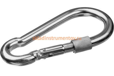 Карабин с предохранительной гайкой ЗУБР DIN 5299D, 12 мм, 1 шт 304556-12 Карабин с предохранительной гайкой ЗУБР DIN 5299D, 12 мм, 1 шт 304556-12