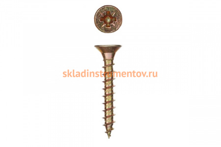 Универсальные шурупы для дерева, ДСП, ДВП Зубр желтопассивированные, PZ, 4,5x50мм, ТФ1, 200 штук 4-300391-45-050