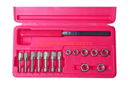Набор инструментов для восстановления резьбы М6х1.0-М12х1.75мм 15шт кейс JTC-3916