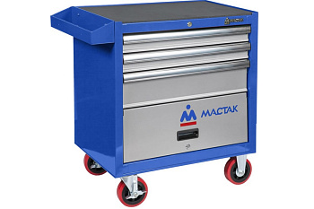 Синяя инструментальная тележка (3 ящика и отсек) МАСТАК 522-03581B