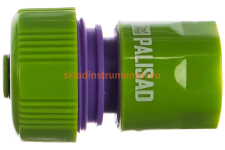 Соединитель пластмассовый быстросъемный для шланга с автостопом 3/4" PALISAD 66165