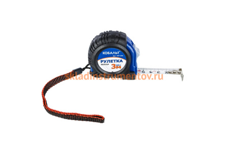 Рулетка (3 м x 16 мм, обрезиненный корпус) КОБАЛЬТ Вектор 247-224