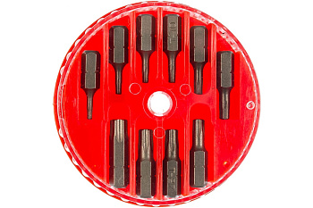 Набор вставок с отверстием, в боксе 1/4 DR торкс T7H-T40H 10шт JTC 5363