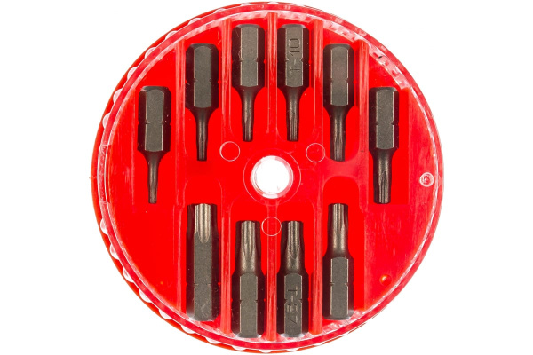 Набор вставок с отверстием, в боксе 1/4 DR торкс T7H-T40H 10шт JTC 5363