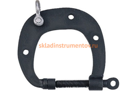 Зажим для кузовных работ - С-образная струбцина с рым-кольцом и 4 тяговыми отверстиями, зев до 150мм FORCE 62508